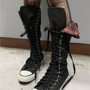 Knee high xxhi fold over converse plaid y2k